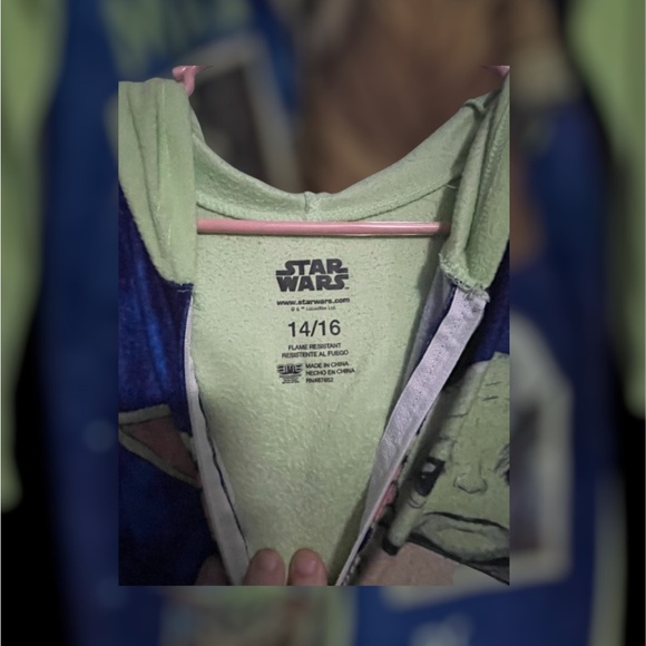 Star Wars Baby Yoda Hooded Onesie - Blue & Green - Picture 2 of 3